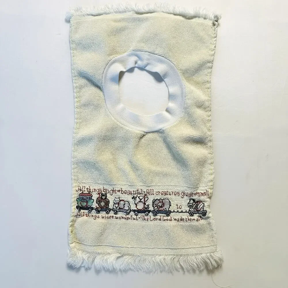 Vintage Bundle Of 3 Square Terry Cloth Unisex Bibs